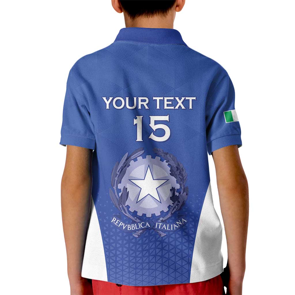 Italy Rugby Custom Kid Polo Shirt Go Gli Azzurri - Wonder Print Shop