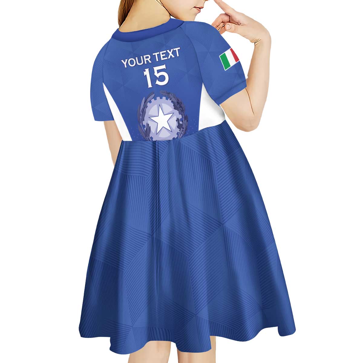 Italy Rugby Custom Kid Short Sleeve Dress Go Gli Azzurri - Wonder Print Shop
