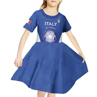 Italy Rugby Custom Kid Short Sleeve Dress Go Gli Azzurri - Wonder Print Shop