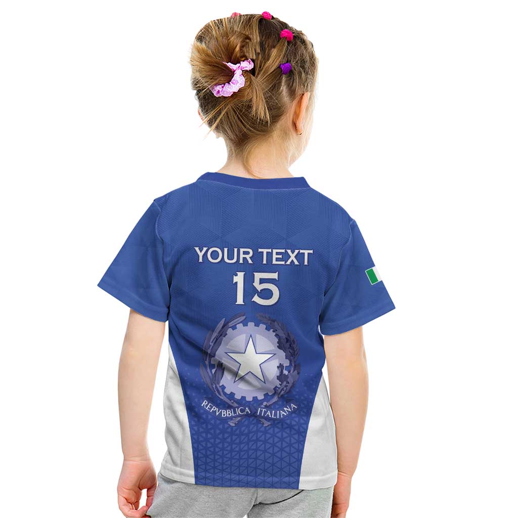 Italy Rugby Custom Kid T Shirt Go Gli Azzurri - Wonder Print Shop