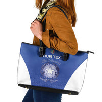 Italy Rugby Custom Leather Tote Bag Go Gli Azzurri - Wonder Print Shop