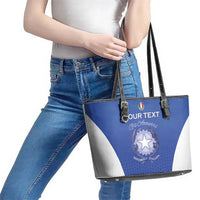 Italy Rugby Custom Leather Tote Bag Go Gli Azzurri - Wonder Print Shop