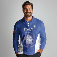 Italy Rugby Custom Long Sleeve Polo Shirt Go Gli Azzurri - Wonder Print Shop