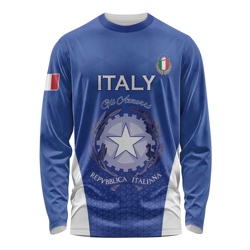 Italy Rugby Custom Long Sleeve Shirt Go Gli Azzurri - Wonder Print Shop