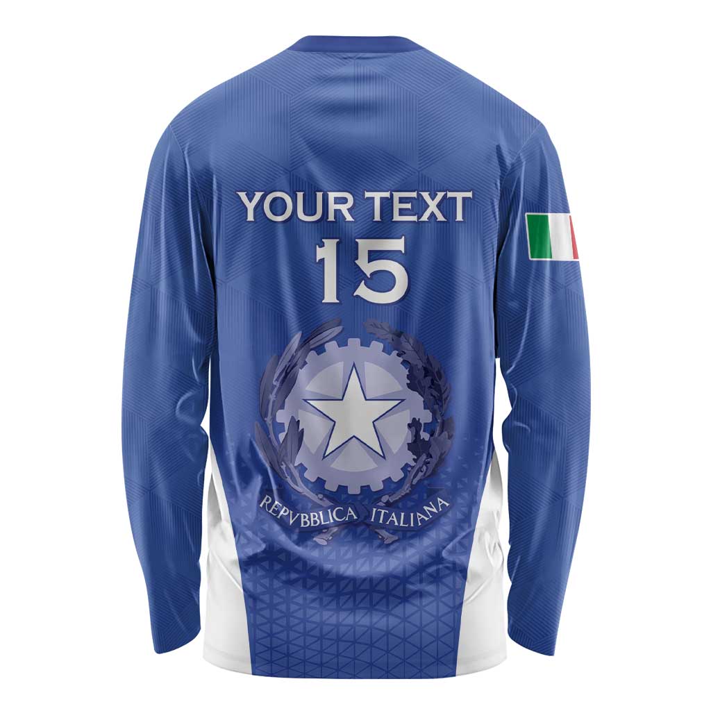 Italy Rugby Custom Long Sleeve Shirt Go Gli Azzurri - Wonder Print Shop