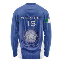Italy Rugby Custom Long Sleeve Shirt Go Gli Azzurri - Wonder Print Shop