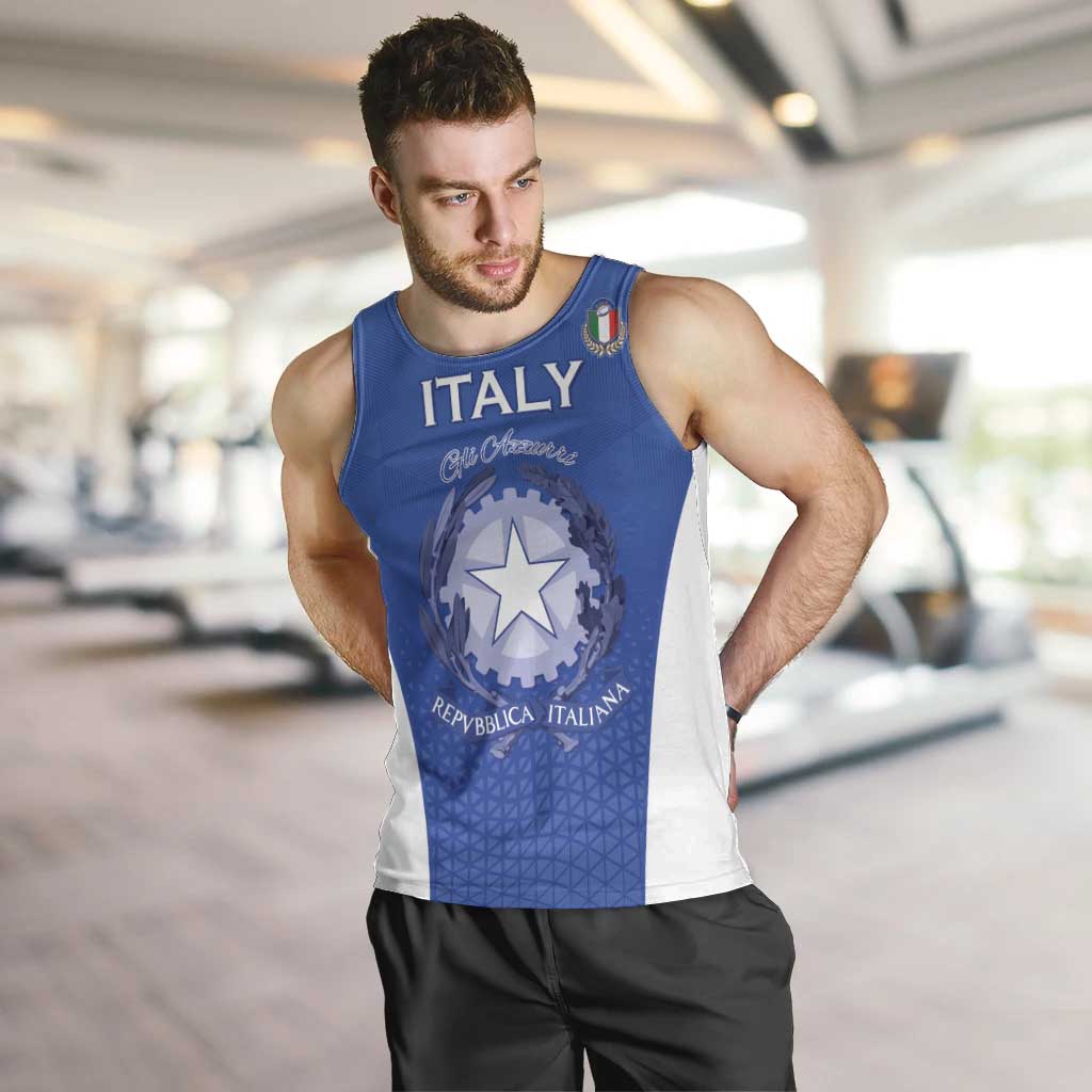 Italy Rugby Custom Men Tank Top Go Gli Azzurri - Wonder Print Shop