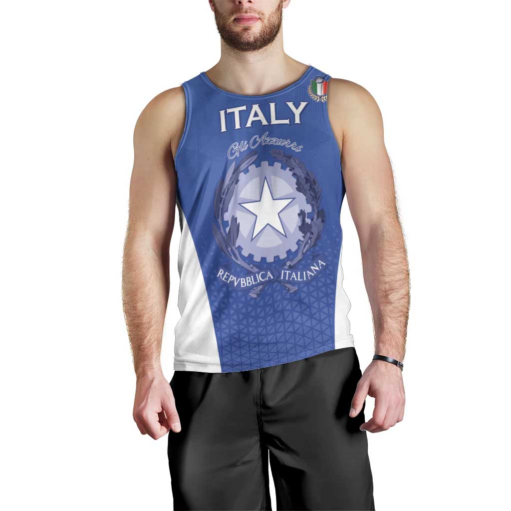 Italy Rugby Custom Men Tank Top Go Gli Azzurri - Wonder Print Shop