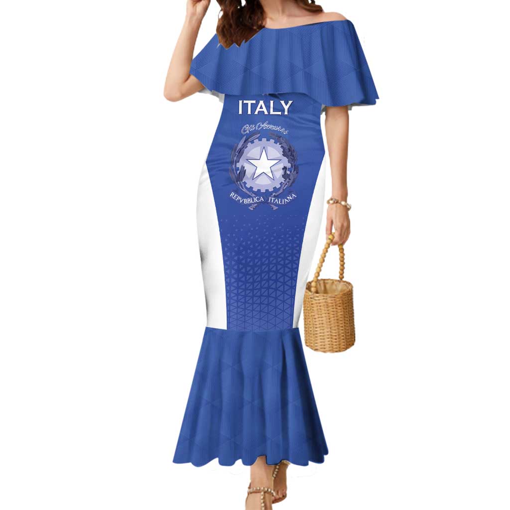Italy Rugby Custom Mermaid Dress Go Gli Azzurri - Wonder Print Shop