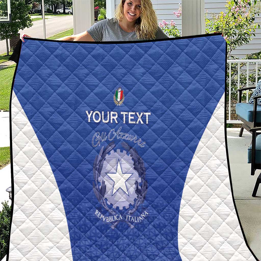 Italy Rugby Custom Quilt Go Gli Azzurri - Wonder Print Shop