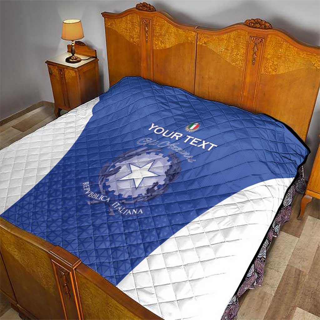 Italy Rugby Custom Quilt Go Gli Azzurri - Wonder Print Shop
