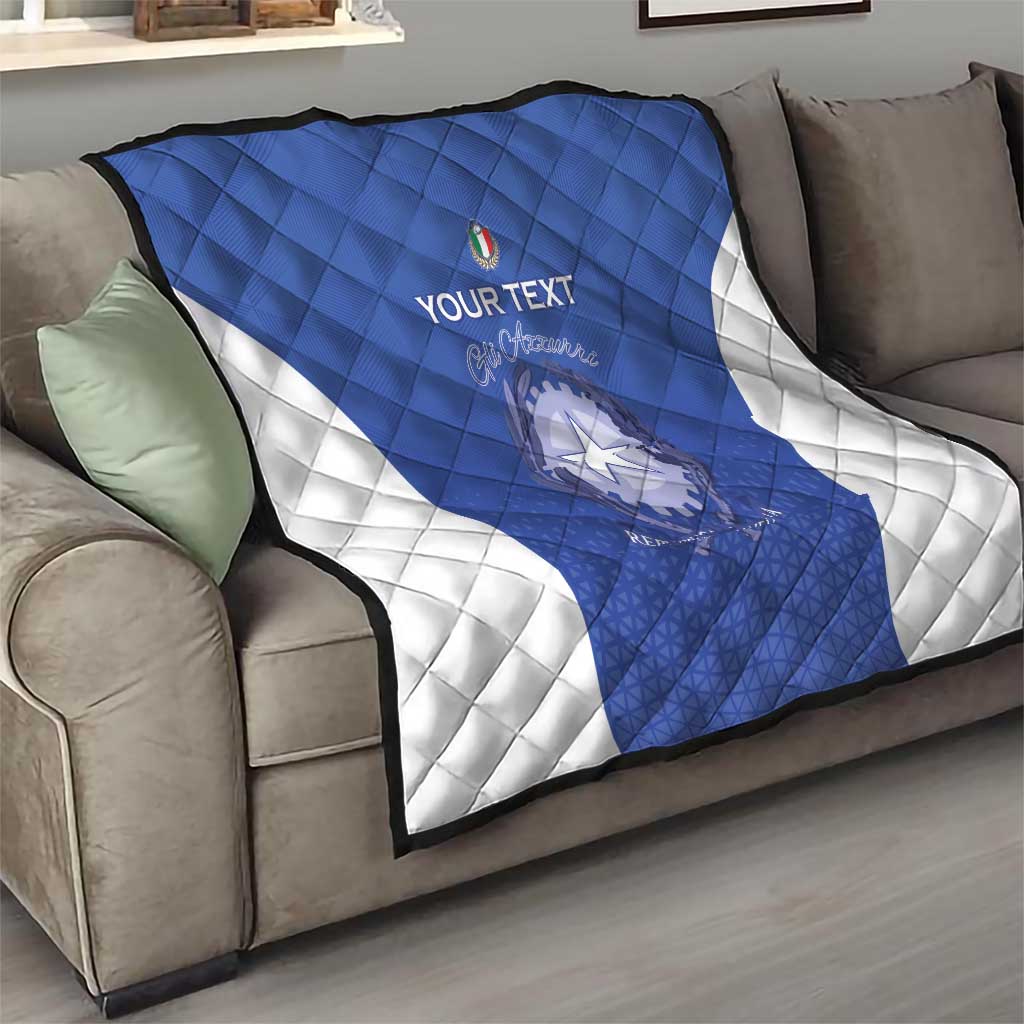 Italy Rugby Custom Quilt Go Gli Azzurri - Wonder Print Shop