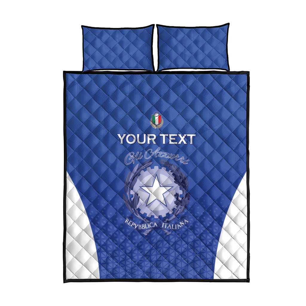 Italy Rugby Custom Quilt Bed Set Go Gli Azzurri - Wonder Print Shop