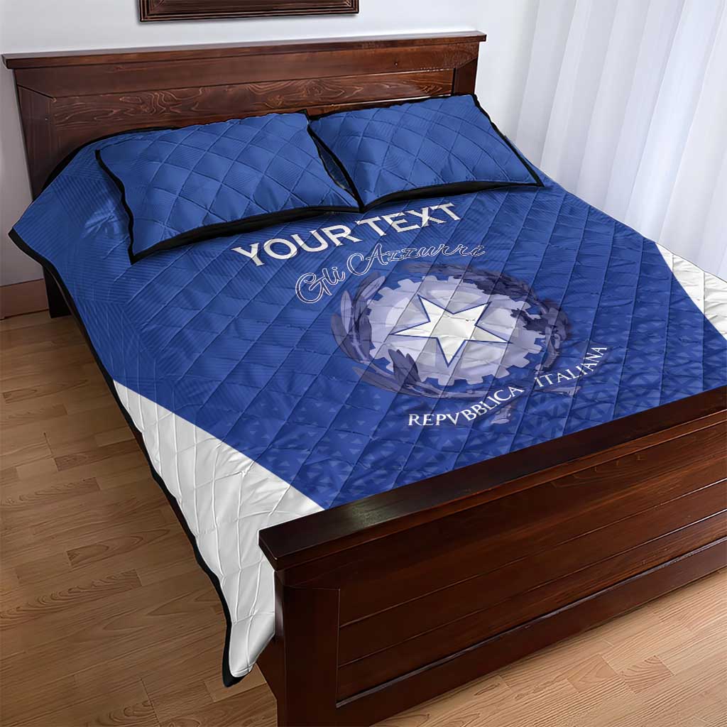 Italy Rugby Custom Quilt Bed Set Go Gli Azzurri - Wonder Print Shop