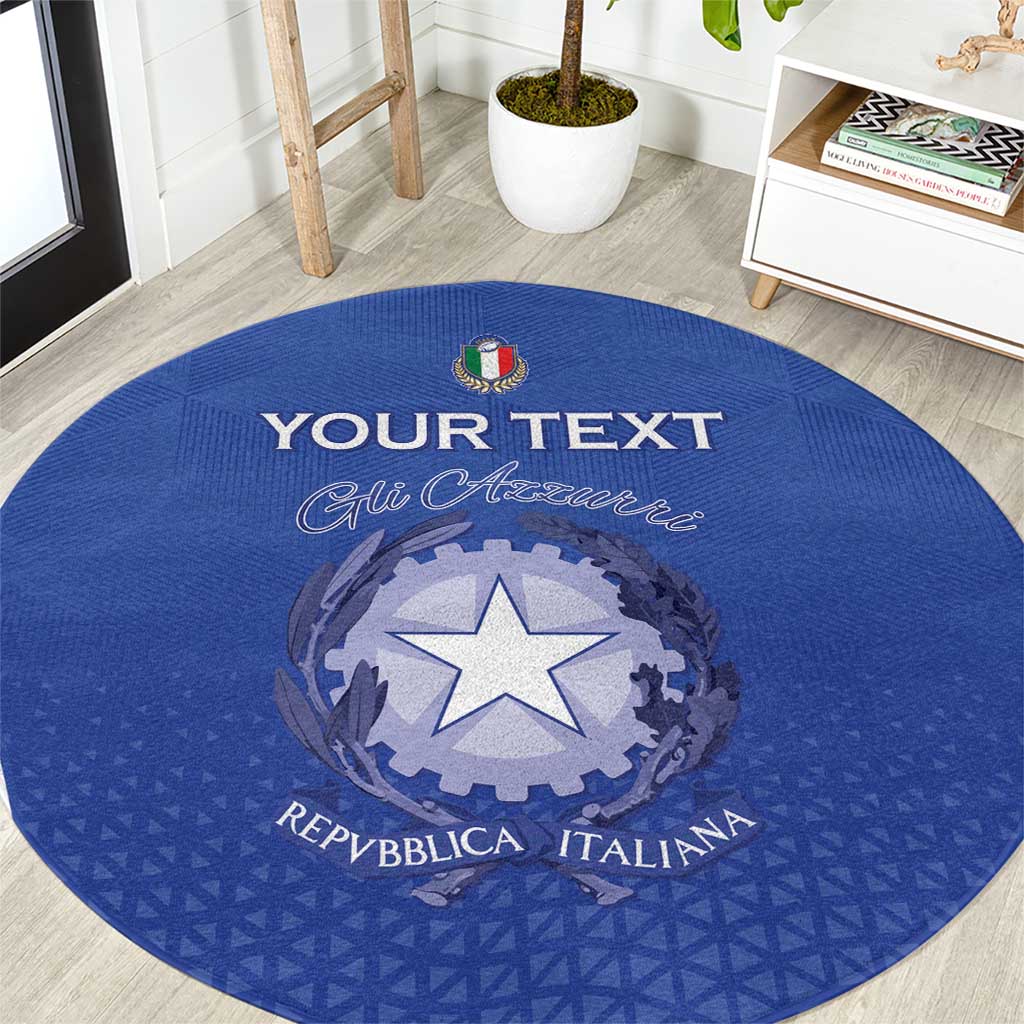 Italy Rugby Custom Round Carpet Go Gli Azzurri - Wonder Print Shop