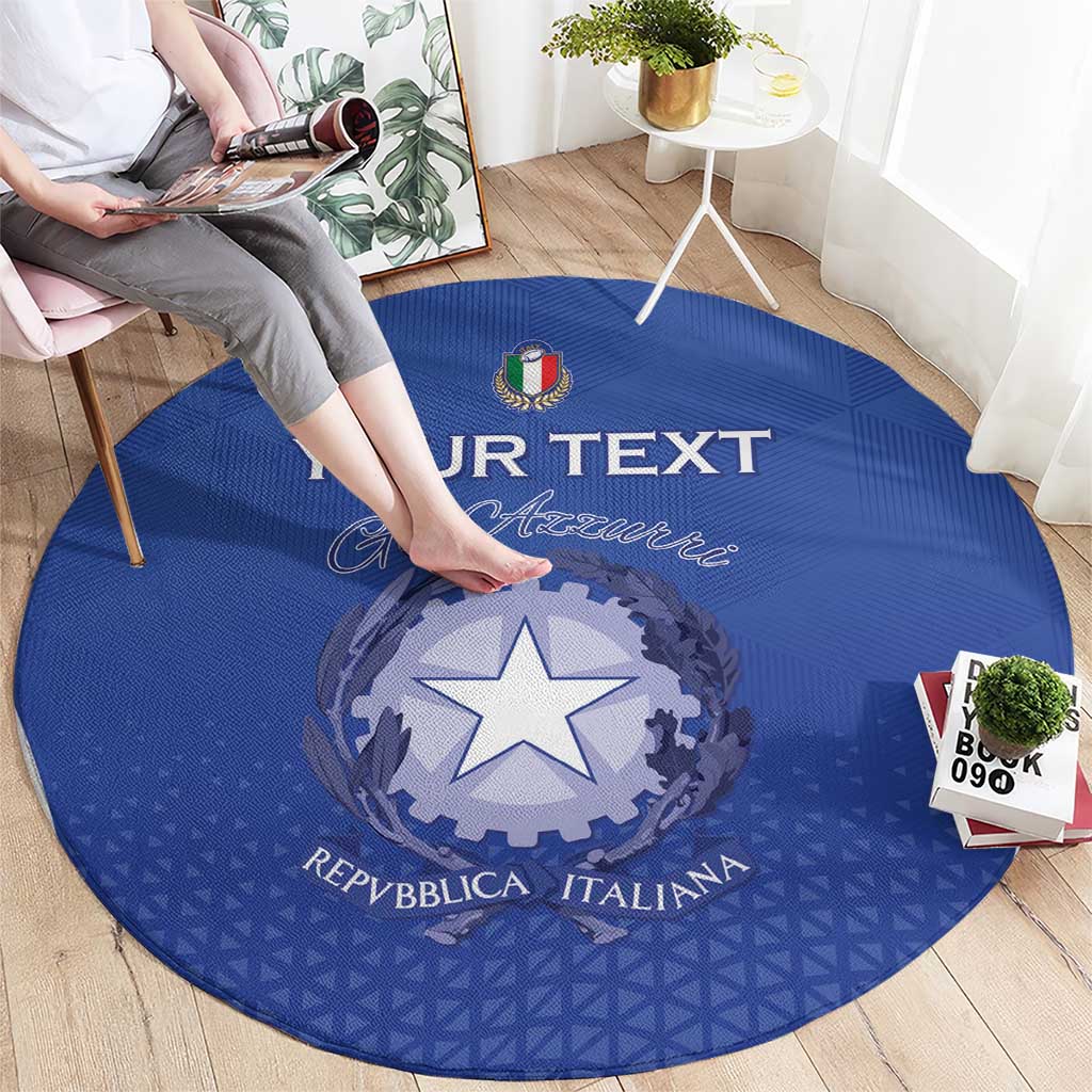 Italy Rugby Custom Round Carpet Go Gli Azzurri - Wonder Print Shop