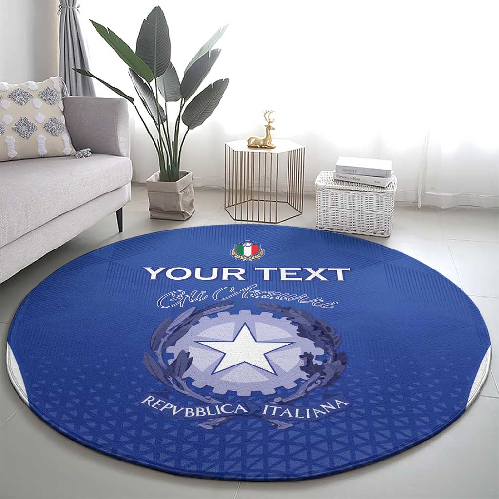 Italy Rugby Custom Round Carpet Go Gli Azzurri - Wonder Print Shop