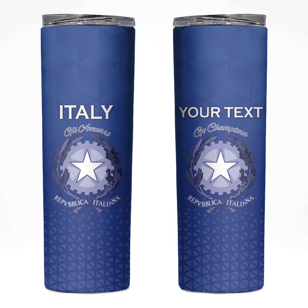 Italy Rugby Custom Skinny Tumbler Go Gli Azzurri - Wonder Print Shop