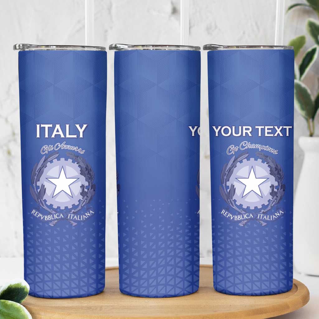 Italy Rugby Custom Skinny Tumbler Go Gli Azzurri - Wonder Print Shop
