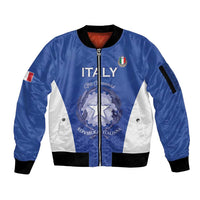 Italy Rugby Custom Sleeve Zip Bomber Jacket Go Gli Azzurri - Wonder Print Shop