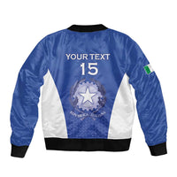Italy Rugby Custom Sleeve Zip Bomber Jacket Go Gli Azzurri - Wonder Print Shop