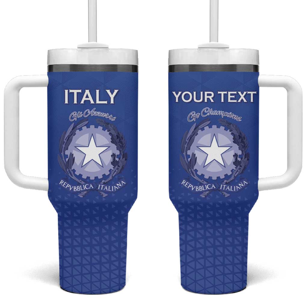 Italy Rugby Custom Tumbler With Handle Go Gli Azzurri - Wonder Print Shop