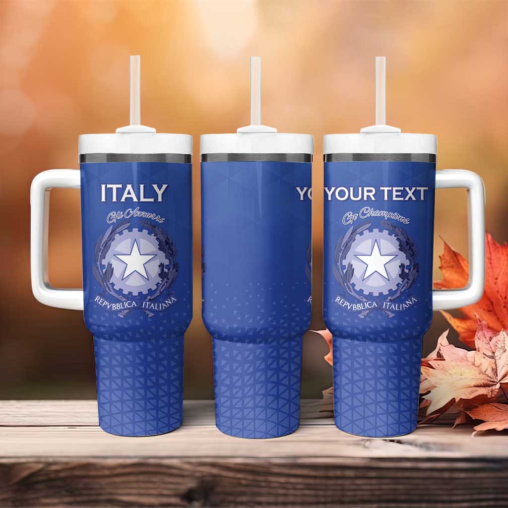Italy Rugby Custom Tumbler With Handle Go Gli Azzurri - Wonder Print Shop