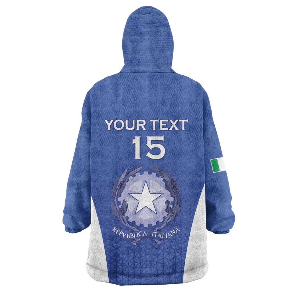 Italy Rugby Custom Wearable Blanket Hoodie Go Gli Azzurri - Wonder Print Shop