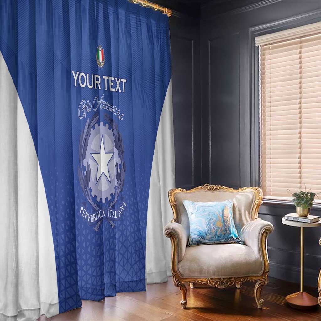 Italy Rugby Custom Window Curtain Go Gli Azzurri - Wonder Print Shop
