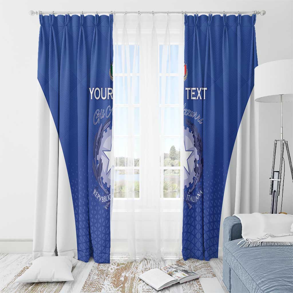 Italy Rugby Custom Window Curtain Go Gli Azzurri - Wonder Print Shop
