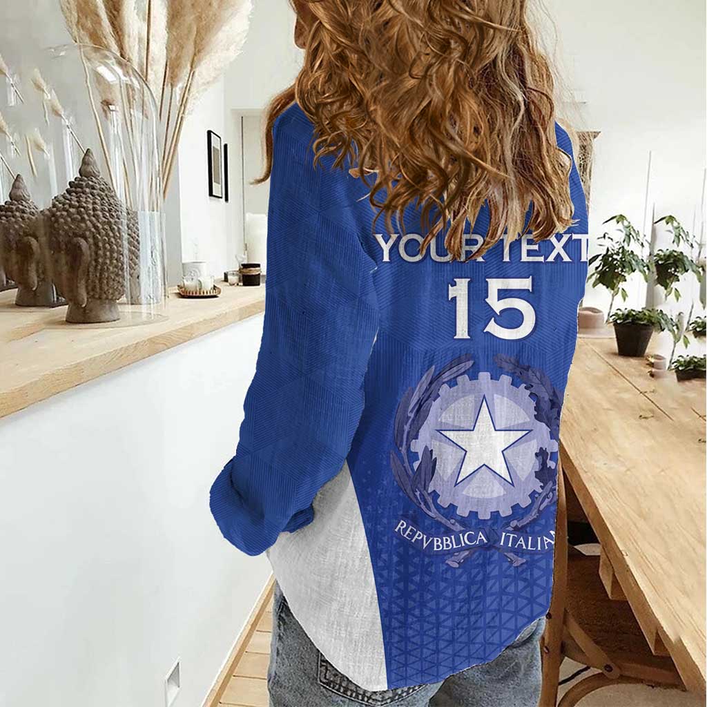 Italy Rugby Custom Women Casual Shirt Go Gli Azzurri - Wonder Print Shop
