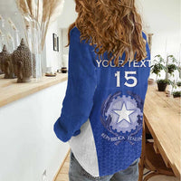 Italy Rugby Custom Women Casual Shirt Go Gli Azzurri - Wonder Print Shop
