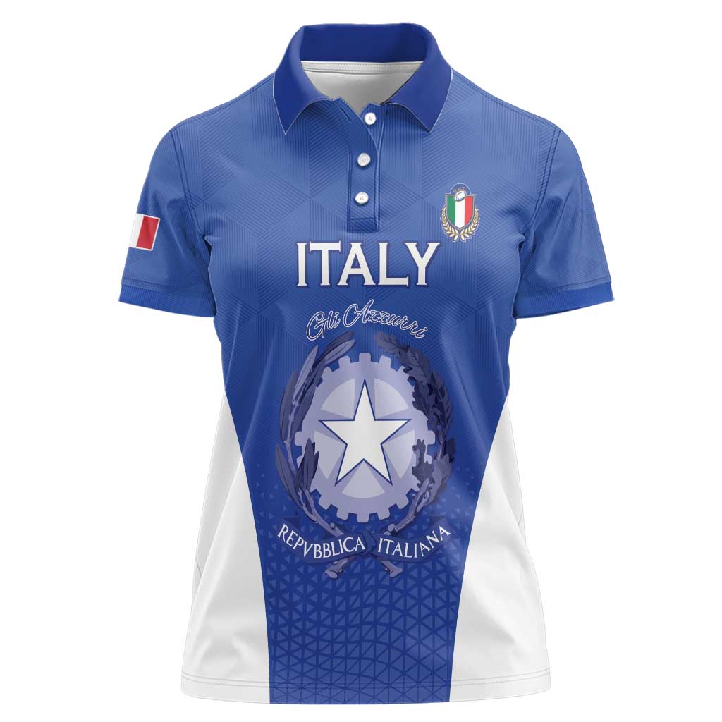 Italy Rugby Custom Women Polo Shirt Go Gli Azzurri - Wonder Print Shop