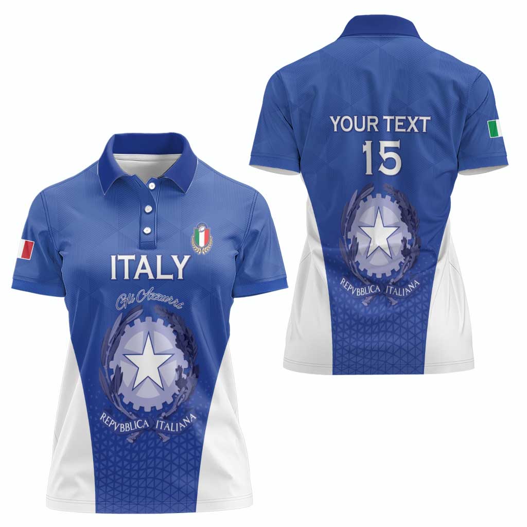Italy Rugby Custom Women Polo Shirt Go Gli Azzurri - Wonder Print Shop
