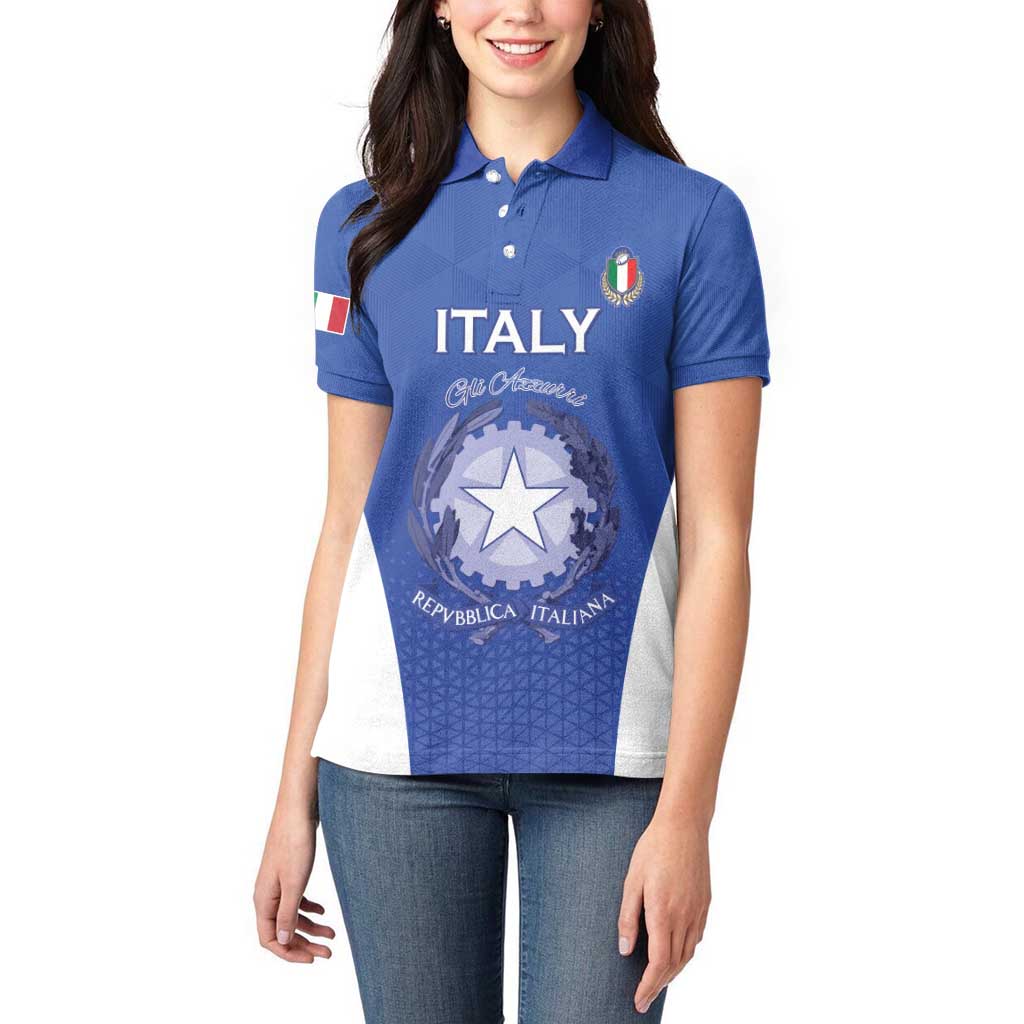 Italy Rugby Custom Women Polo Shirt Go Gli Azzurri - Wonder Print Shop