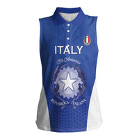Italy Rugby Custom Women Sleeveless Polo Shirt Go Gli Azzurri - Wonder Print Shop