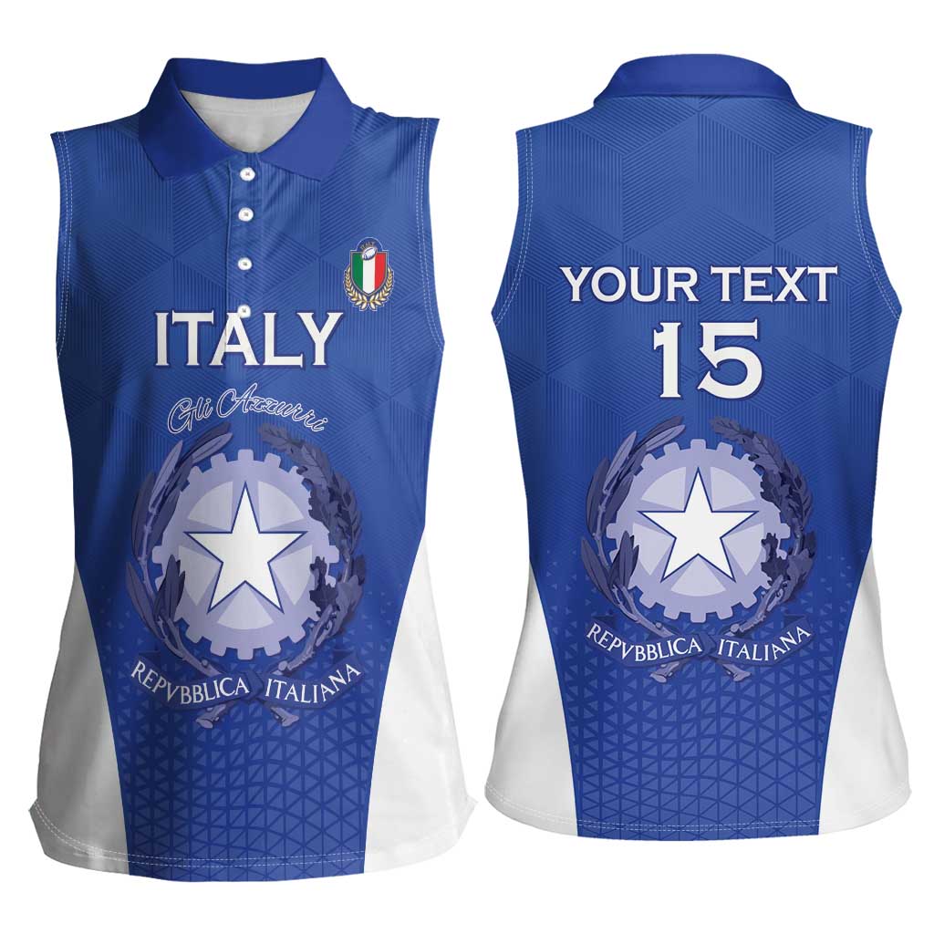 Italy Rugby Custom Women Sleeveless Polo Shirt Go Gli Azzurri - Wonder Print Shop