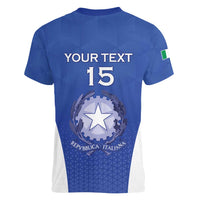 Italy Rugby Custom Women V-Neck T-Shirt Go Gli Azzurri - Wonder Print Shop