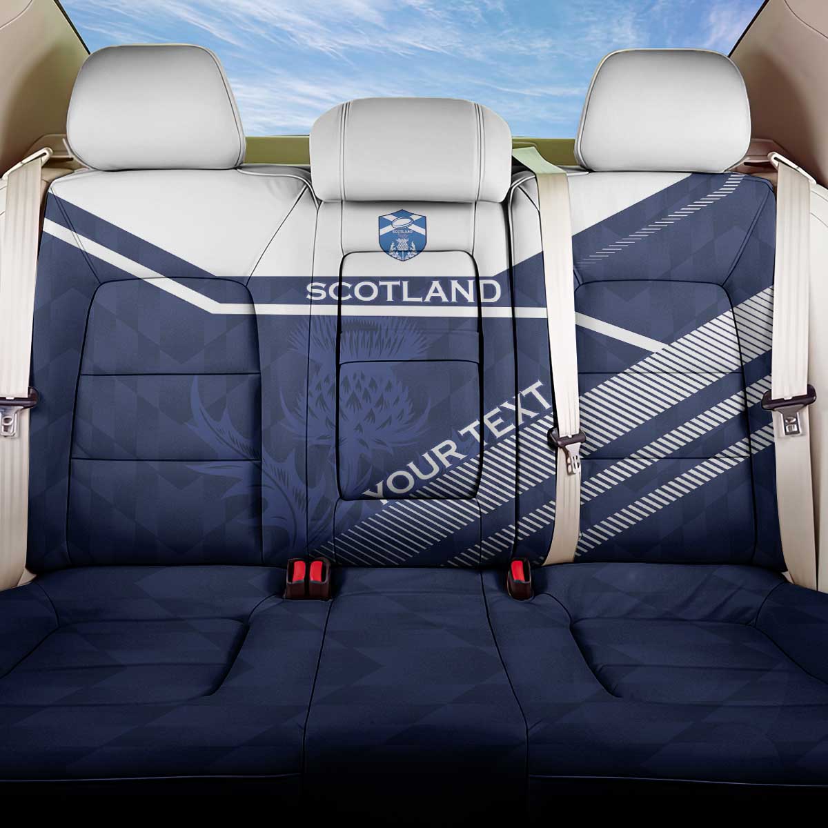 Scotland Rugby Custom Back Car Seat Cover Come On Thistle - Wonder Print Shop
