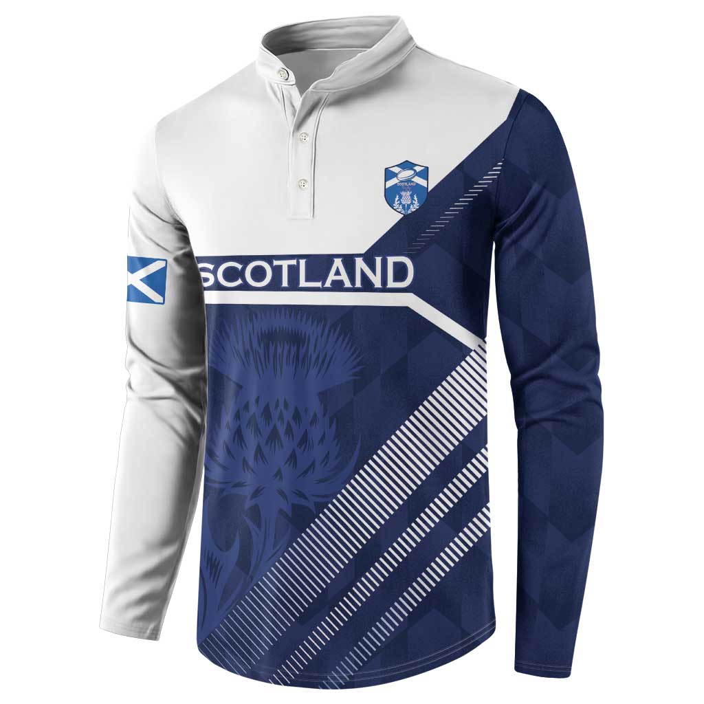 Scotland Rugby Custom Button Sweatshirt Come On Thistle - Wonder Print Shop