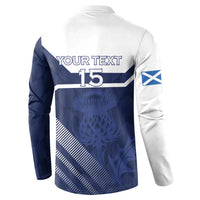 Scotland Rugby Custom Button Sweatshirt Come On Thistle - Wonder Print Shop