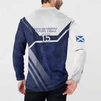 Scotland Rugby Custom Button Sweatshirt Come On Thistle - Wonder Print Shop