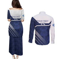 Scotland Rugby Custom Couples Matching Puletasi and Long Sleeve Button Shirt Come On Thistle - Wonder Print Shop