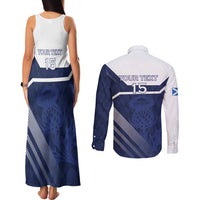 Scotland Rugby Custom Couples Matching Tank Maxi Dress and Long Sleeve Button Shirt Come On Thistle - Wonder Print Shop