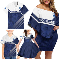 Scotland Rugby Custom Family Matching Off Shoulder Short Dress and Hawaiian Shirt Come On Thistle - Wonder Print Shop