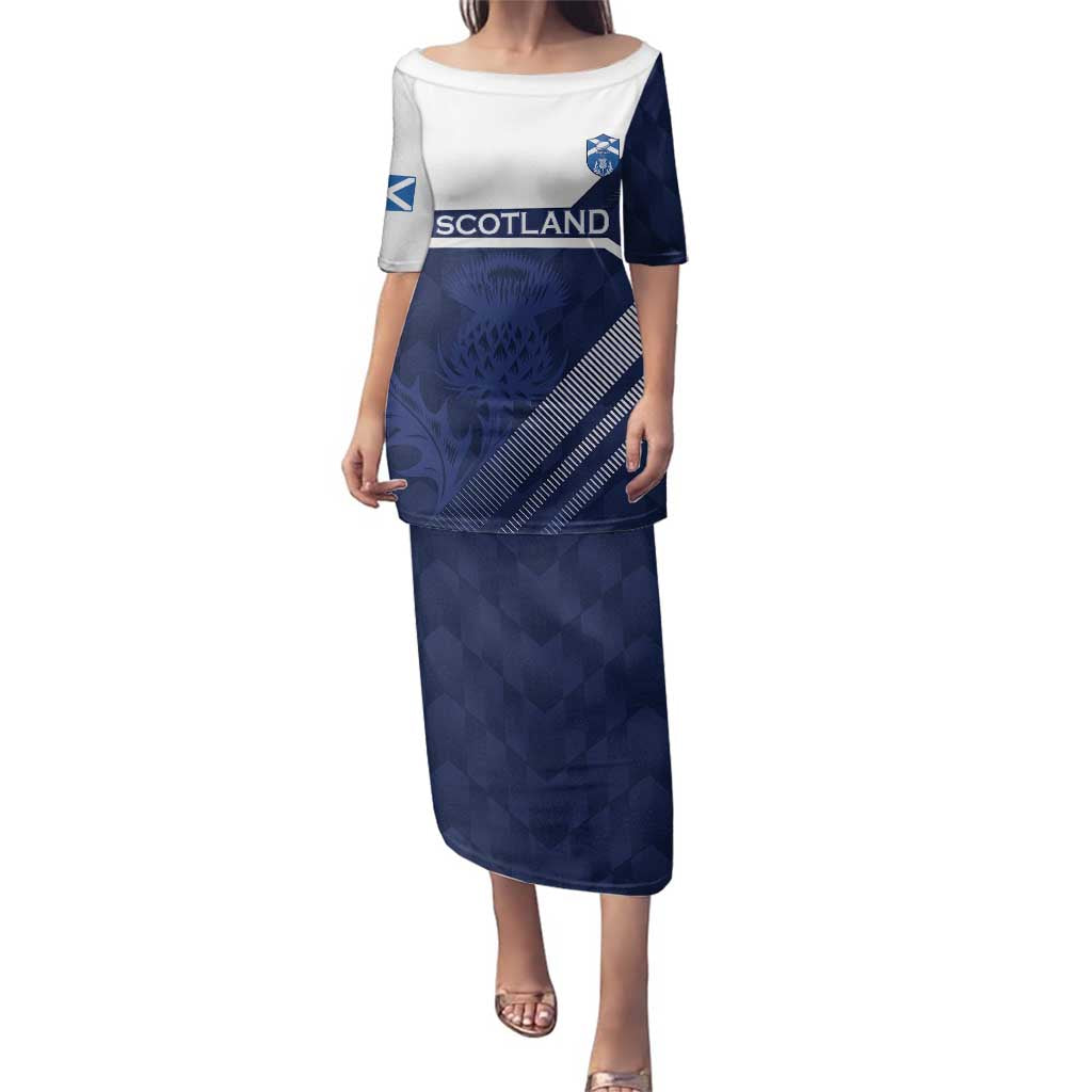 Scotland Rugby Custom Family Matching Puletasi and Hawaiian Shirt Come On Thistle - Wonder Print Shop