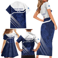 Scotland Rugby Custom Family Matching Short Sleeve Bodycon Dress and Hawaiian Shirt Come On Thistle - Wonder Print Shop