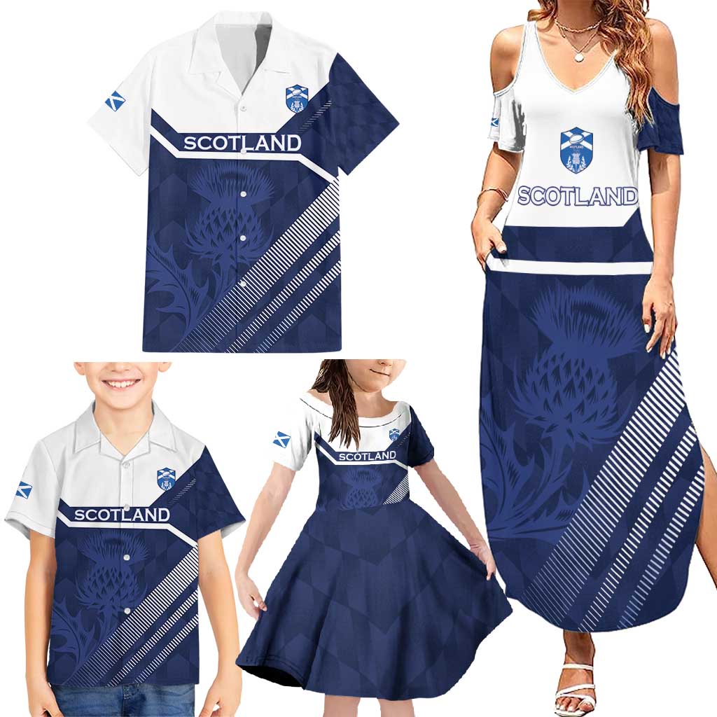 Scotland Rugby Custom Family Matching Summer Maxi Dress and Hawaiian Shirt Come On Thistle - Wonder Print Shop