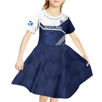 Scotland Rugby Custom Kid Short Sleeve Dress Come On Thistle - Wonder Print Shop