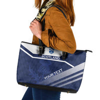 Scotland Rugby Custom Leather Tote Bag Come On Thistle - Wonder Print Shop